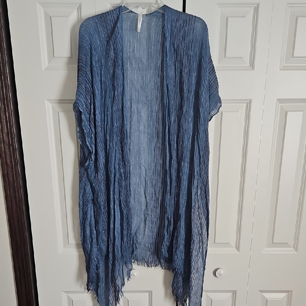 Francesca's Collections Blue Sheer Kimono